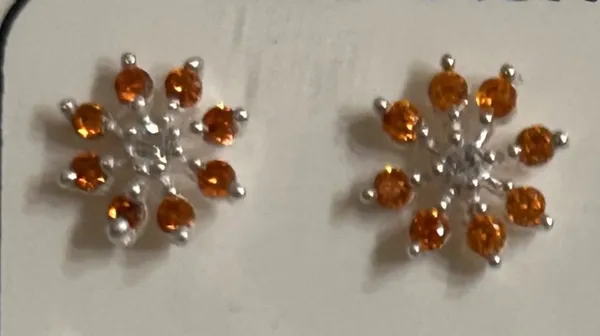Orange_925_Sterling_Floral_Stone_Earrings_For_Women