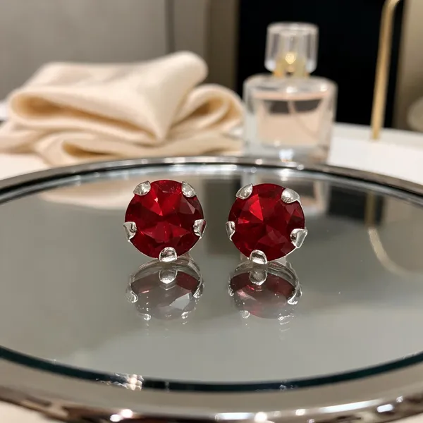 Red_925_Silver_Crystal_Stud_Earrings_For_Women