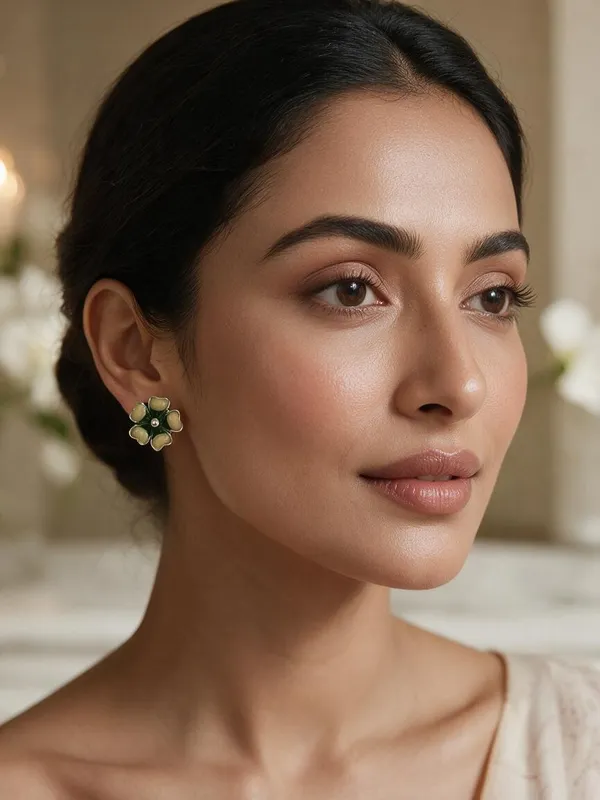 925_Silver_Emerald_Meadow_Bloom_Studs_