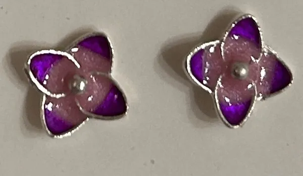 Purple_925_Silver_Floral_Stud_Earrings_For_Women