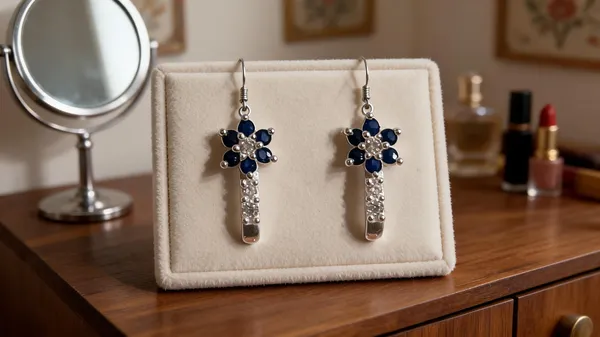 Blue_925_Silver_Rhinestone_Floral_Drop_Earrings_For_Women