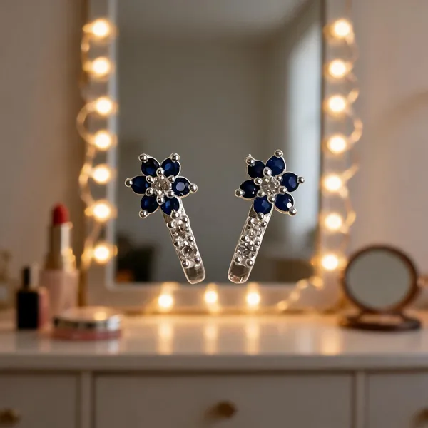 Blue_925_Silver_Rhinestone_Floral_Drop_Earrings_For_Women