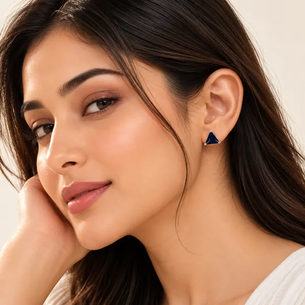 925_Blue_Triangle_Sterling_Silver_Studs