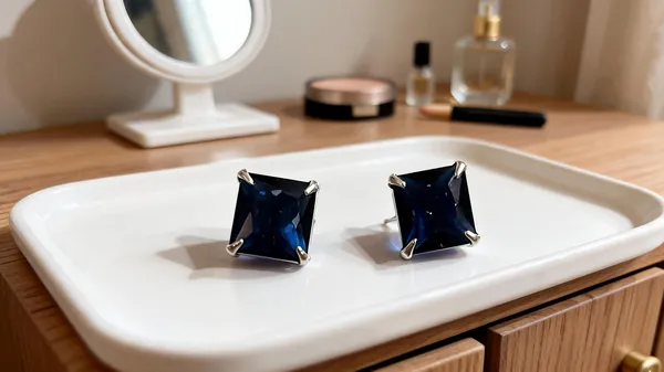 Blue_925_Silver_Square_Stone_Stud_Earrings_For_Women