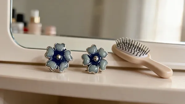 Blue_925_Silver_Floral_Stud_Earrings_For_Women