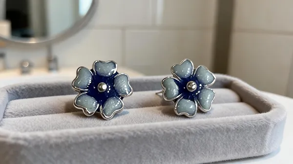 Blue_925_Silver_Floral_Stud_Earrings_For_Women