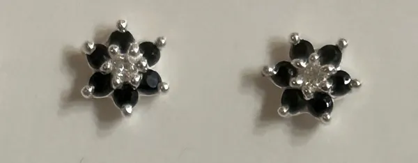 Silver_Black_925_Silver_Floral_Stud_Earrings_For_Women