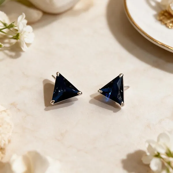 925_Blue_Triangle_Sterling_Silver_Studs