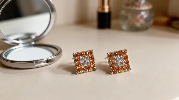 Orange_925_Silver_Square_Stone_Stud_Earrings_For_Women