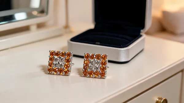 Orange_925_Silver_Square_Stone_Stud_Earrings_For_Women
