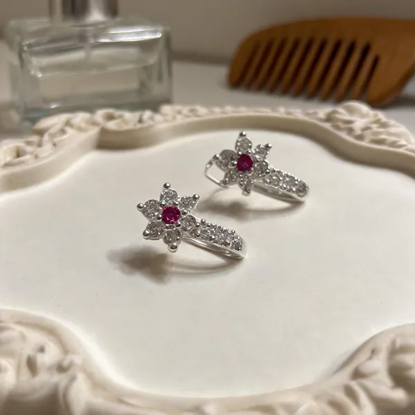 Silver_925_Silver_Crystal_Floral_Earrings_For_Women