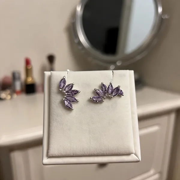 Purple_925_Silver_Stone_Floral_Stud_Earrings_For_Women