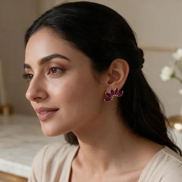 925_Silver_Ruby_Vine_Cascade_Studs_