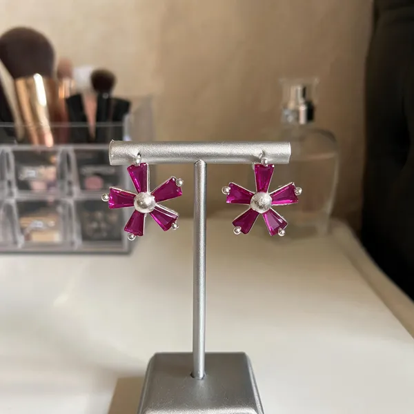 Purple_925_Sterling_Floral_Stud_Earrings_For_Women