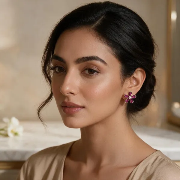 925_Silver_Pink_Blossom_Luxe_Studs_🌸
