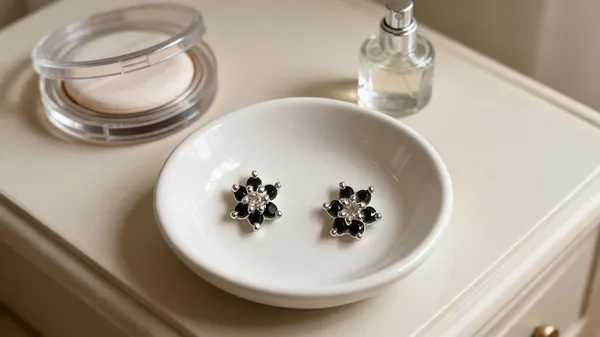 Silver_Black_925_Silver_Floral_Stud_Earrings_For_Women
