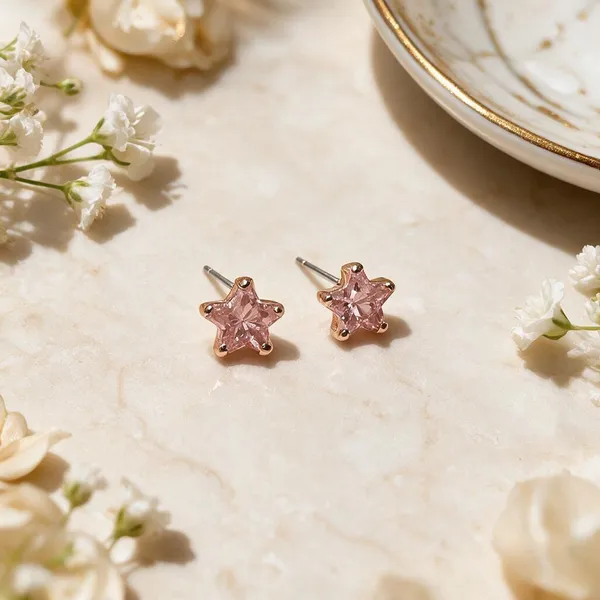 925_Pink_Star_Sterling_Silver_Studs