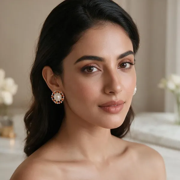 925_Silver_Pearl_Amber_Halo_Studs_