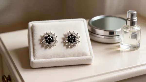 Silver_Black_925_Sterling_Floral_Stud_Earrings_For_Women