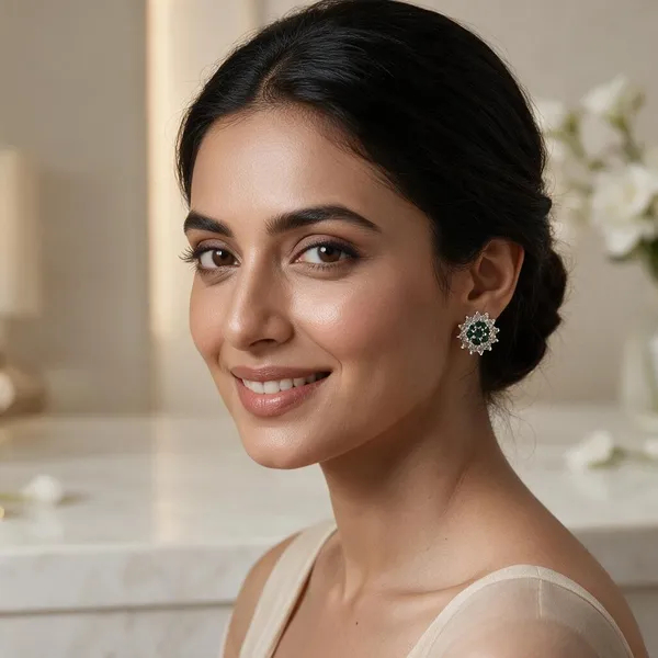 925_Silver_Emerald_Crystal_Bloom_Studs