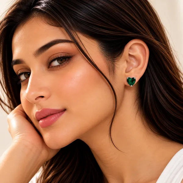 925_Green_Heart_Sterling_Silver_Studs