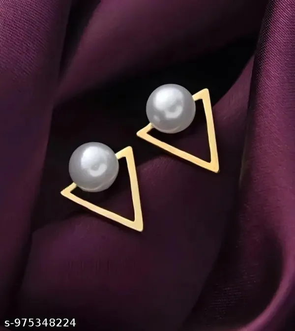 Gold_Tone_Pearl_Triangle_Stud_Earrings_for_Women
