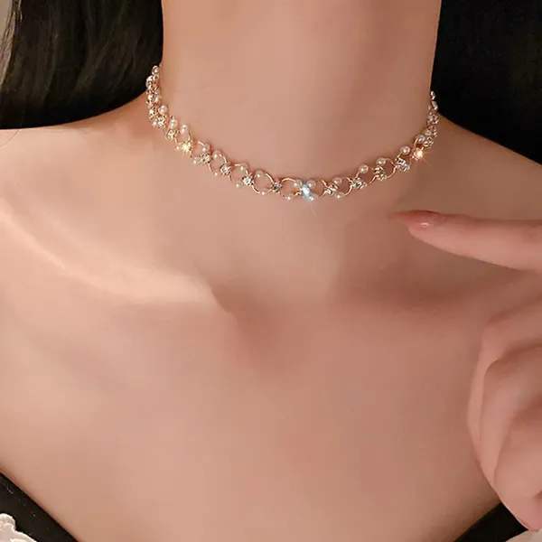 Gold_Tone_Pearl_And_Crystal_Necklace_for_Women
