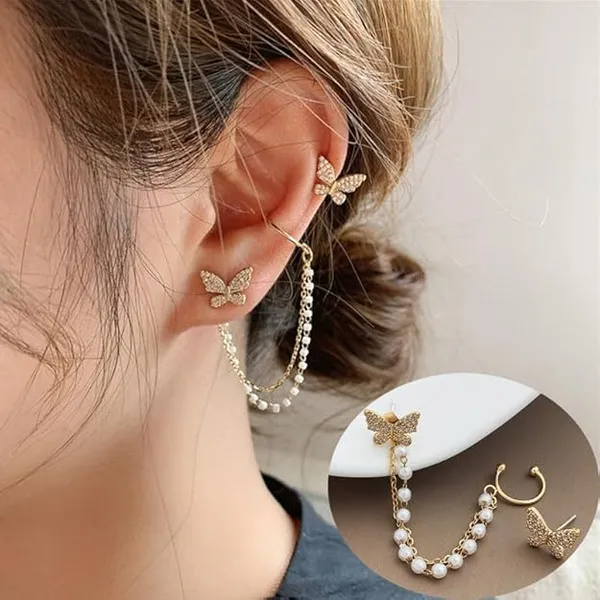 Premium_Gold_Pearl_&_Crystal_Earrings_Combo_–_Long_Pearl_Drop_&_Butterfly_Pearl_Chain_Design_|_2_Pair_Combo