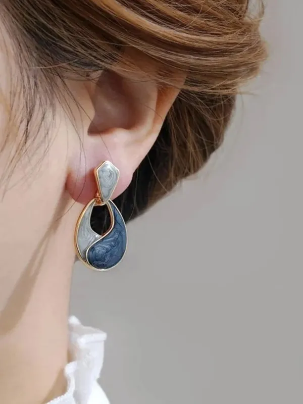 Blue_Silver_Tone_Drop_Earrings_for_Women