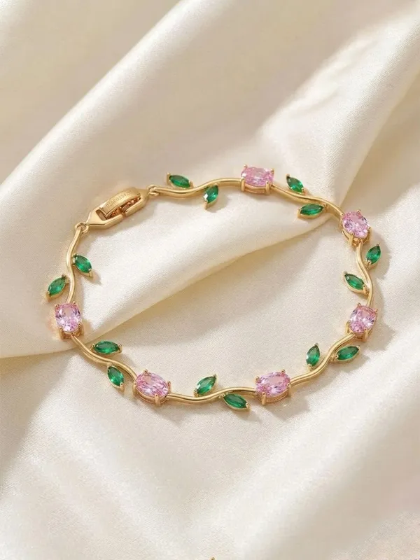 18K_Gold_Vine_Gemstone_Bracelet_for_Women
