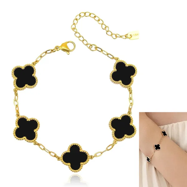 Gold_Tone_Black_Clover_Charm_Bracelet_for_Women