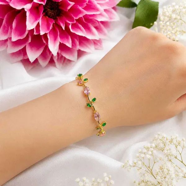 18K_Gold_Vine_Gemstone_Bracelet_for_Women