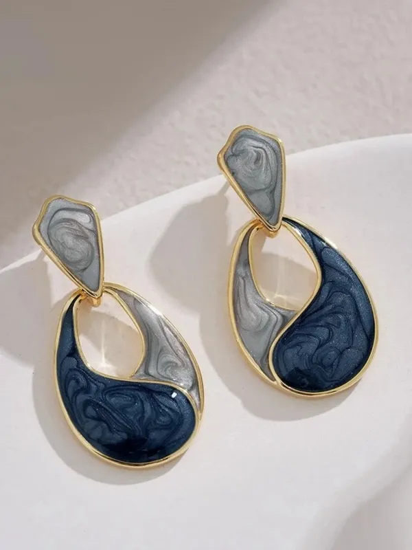Blue_Silver_Tone_Drop_Earrings_for_Women