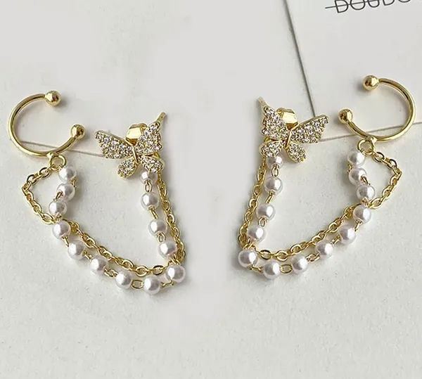 Premium_Gold_Pearl_&_Crystal_Earrings_Combo_–_Long_Pearl_Drop_&_Butterfly_Pearl_Chain_Design_|_2_Pair_Combo