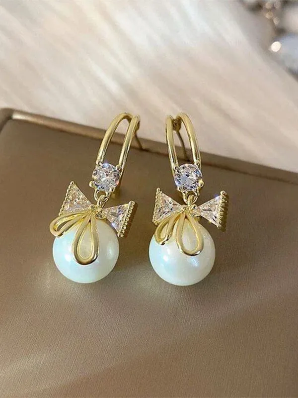 Gold_Tone_Pearl_Bow_Earrings_for_Women