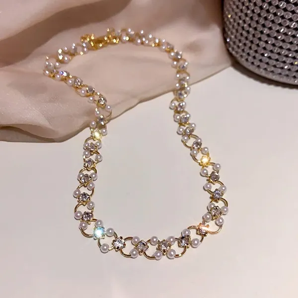 Gold_Tone_Pearl_And_Crystal_Necklace_for_Women