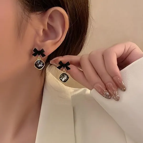 Black_Crystal_Bow_Drop_Earrings_for_Women