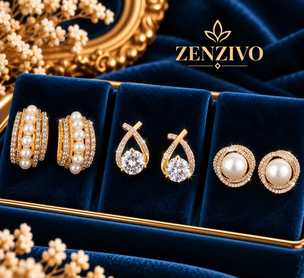 Premium_Gold_Pearl_&_Crystal_Earrings_Combo_–_Pearl_Hoop,_Halo_Stud_&_CZ_Teardrop_Design_|_3_Pair_Combo