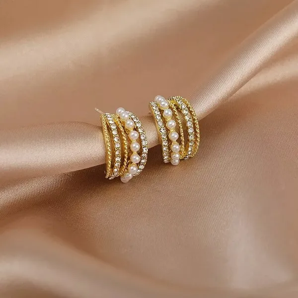 Premium_Gold_Pearl_&_Crystal_Earrings_Combo_–_Pearl_Hoop,_Halo_Stud_&_CZ_Teardrop_Design_|_3_Pair_Combo