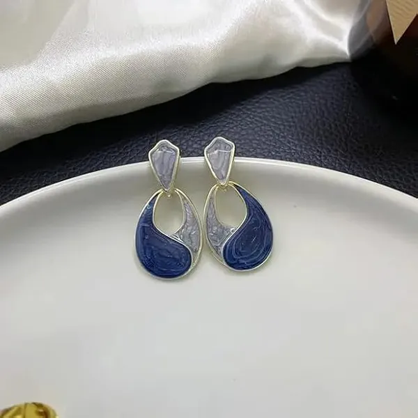 Blue_Silver_Tone_Drop_Earrings_for_Women