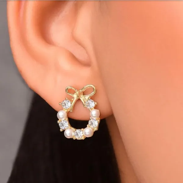 Gold-Tone_Bow_Pearl_Hoop_Earrings_for_Women