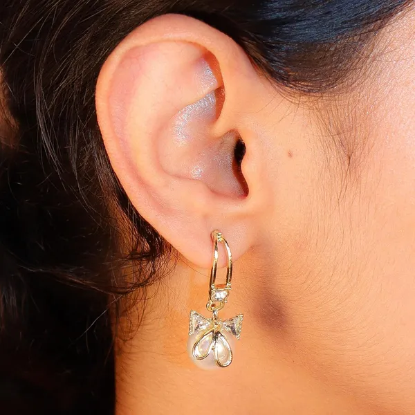 Gold_Tone_Pearl_Bow_Earrings_for_Women