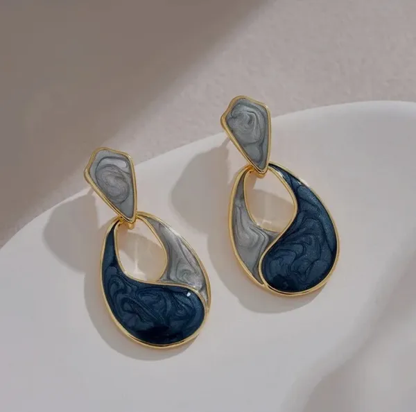 Blue_Silver_Tone_Drop_Earrings_for_Women