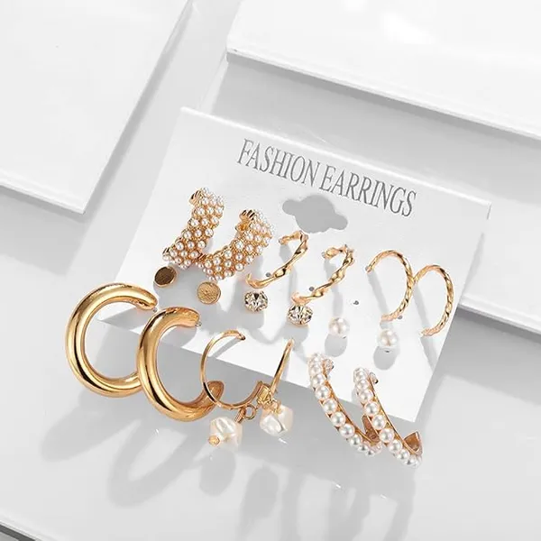 Gold_Tone_Pearl_Hoop_Earrings_Set_for_Women