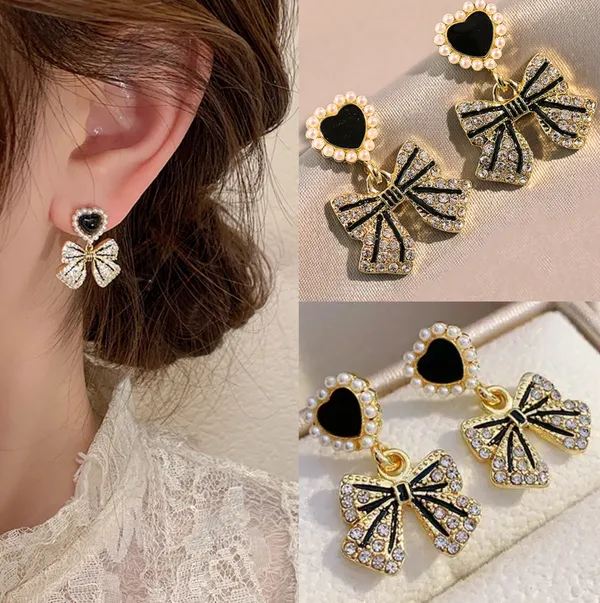 Gold_Tone_Heart_Bow_Drop_Earrings_for_Women