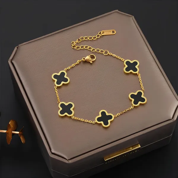 Gold_Tone_Black_Clover_Charm_Bracelet_for_Women