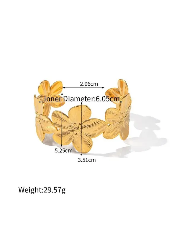 Gold_Tone_Floral_Link_Bracelet_for_Women