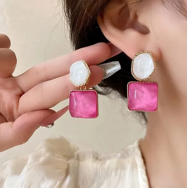 Premium_Gold-Plated_Pearl_&_Color_Stone_Earrings_Combo_–_Lavender,_Pink_&_Blue_Geometric_Statement_Earrings_|_3_Pair_Combo