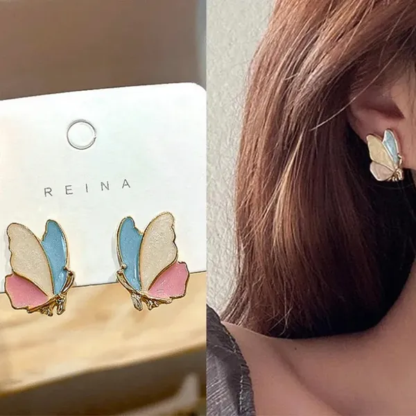 Colorful_Enamel_Earrings_Combo_–_Teal_Mint_Hoop,_Pastel_Butterfly_&_Multicolor_Mosaic_Studs_|_3_Pair_Combo