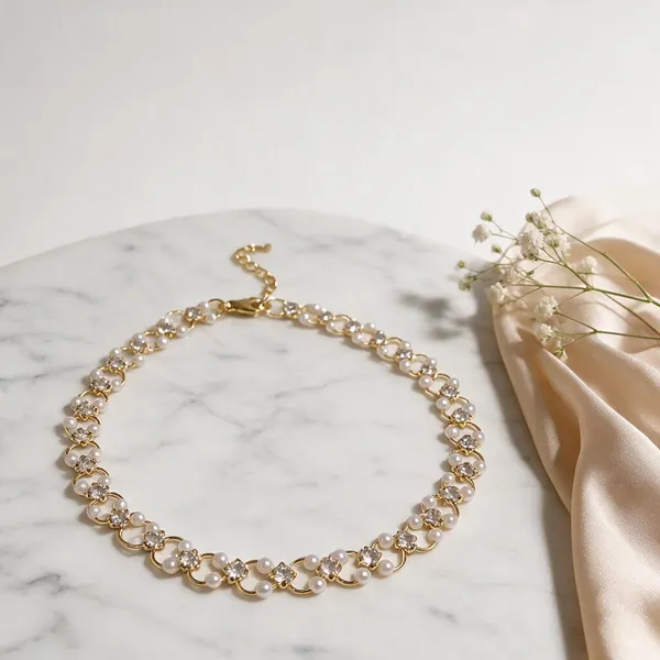 Gold_Tone_Pearl_And_Crystal_Necklace_for_Women